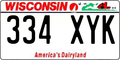 WI license plate 334XYK