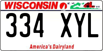 WI license plate 334XYL