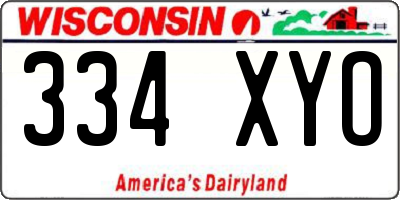 WI license plate 334XYO