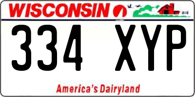 WI license plate 334XYP