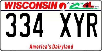 WI license plate 334XYR