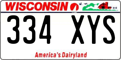 WI license plate 334XYS