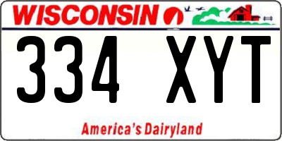 WI license plate 334XYT