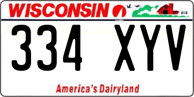 WI license plate 334XYV