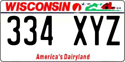 WI license plate 334XYZ