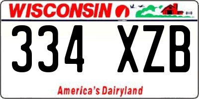 WI license plate 334XZB