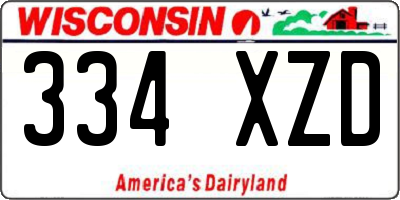 WI license plate 334XZD