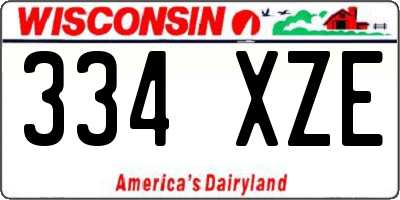 WI license plate 334XZE