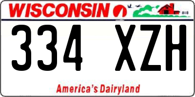 WI license plate 334XZH