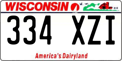WI license plate 334XZI