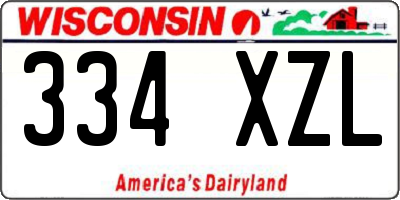 WI license plate 334XZL
