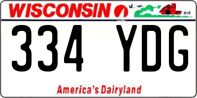 WI license plate 334YDG