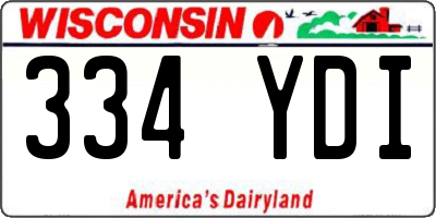 WI license plate 334YDI