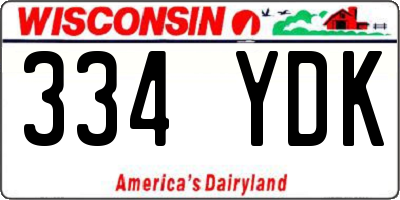 WI license plate 334YDK