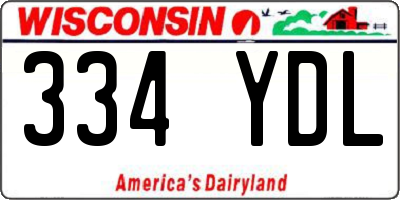 WI license plate 334YDL