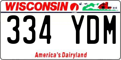 WI license plate 334YDM