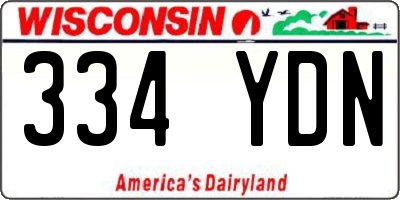 WI license plate 334YDN
