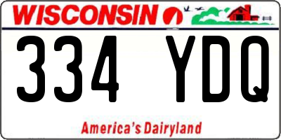 WI license plate 334YDQ