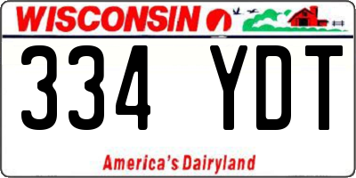WI license plate 334YDT