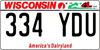 WI license plate 334YDU