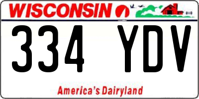 WI license plate 334YDV
