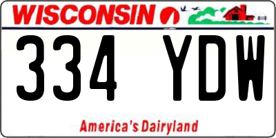 WI license plate 334YDW