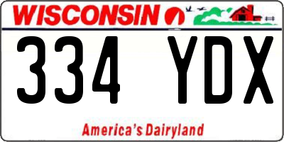 WI license plate 334YDX
