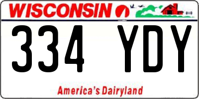 WI license plate 334YDY