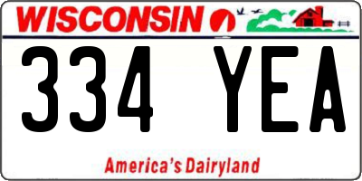 WI license plate 334YEA