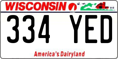 WI license plate 334YED