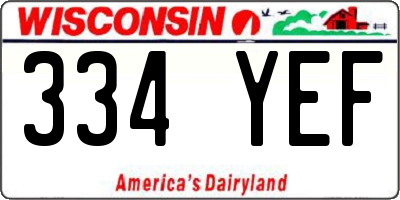 WI license plate 334YEF