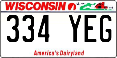 WI license plate 334YEG