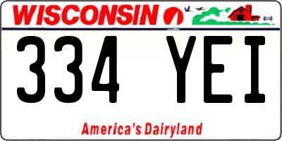 WI license plate 334YEI