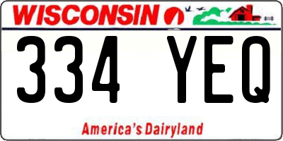 WI license plate 334YEQ