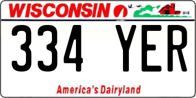 WI license plate 334YER