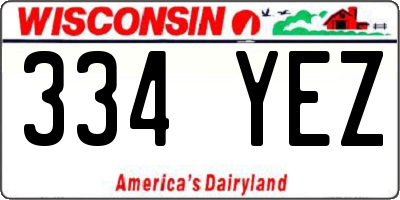 WI license plate 334YEZ