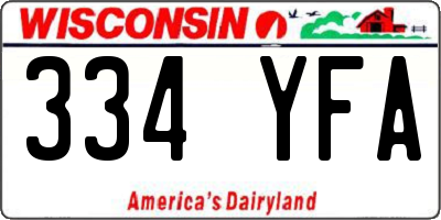 WI license plate 334YFA