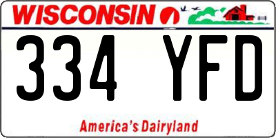 WI license plate 334YFD