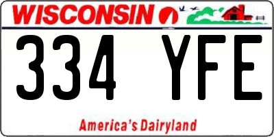 WI license plate 334YFE