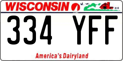 WI license plate 334YFF