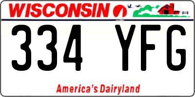 WI license plate 334YFG