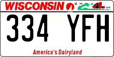 WI license plate 334YFH