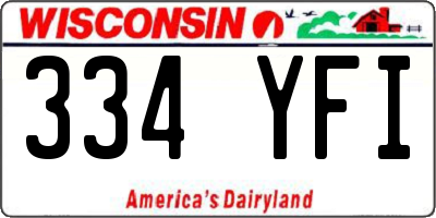 WI license plate 334YFI