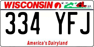WI license plate 334YFJ
