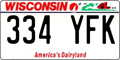 WI license plate 334YFK