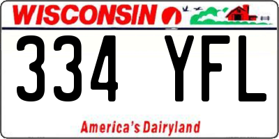 WI license plate 334YFL