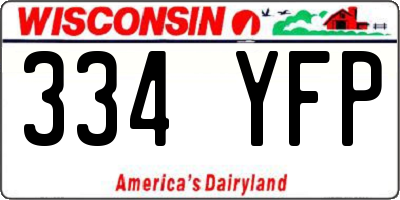 WI license plate 334YFP