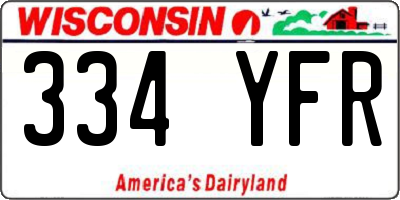 WI license plate 334YFR