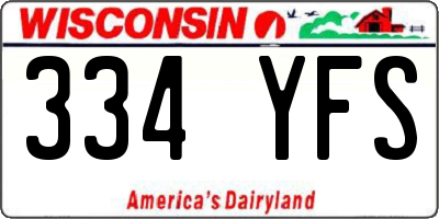 WI license plate 334YFS