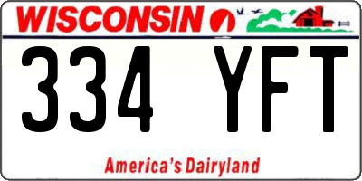 WI license plate 334YFT